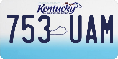 KY license plate 753UAM