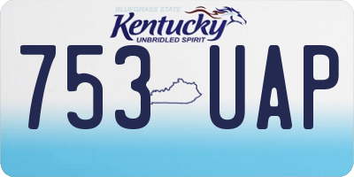 KY license plate 753UAP