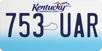 KY license plate 753UAR