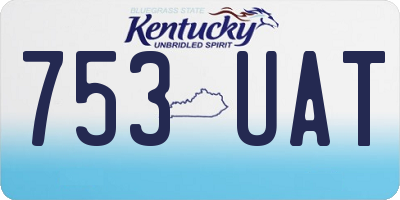 KY license plate 753UAT
