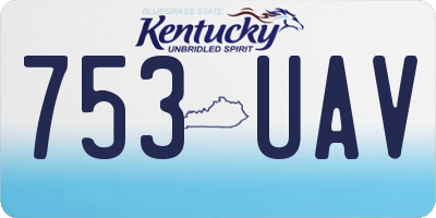 KY license plate 753UAV