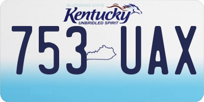 KY license plate 753UAX