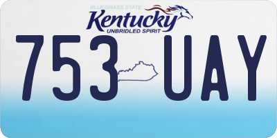 KY license plate 753UAY