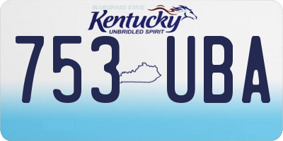 KY license plate 753UBA