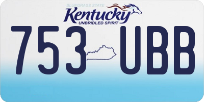 KY license plate 753UBB