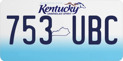 KY license plate 753UBC