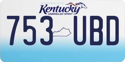 KY license plate 753UBD