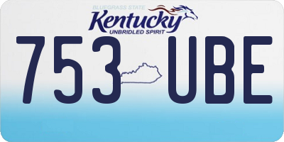 KY license plate 753UBE
