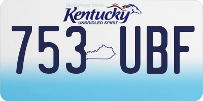 KY license plate 753UBF
