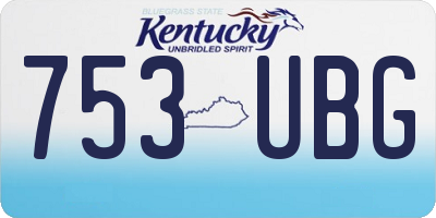 KY license plate 753UBG