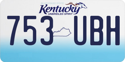 KY license plate 753UBH