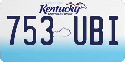 KY license plate 753UBI