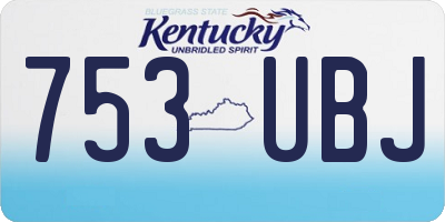 KY license plate 753UBJ