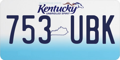 KY license plate 753UBK