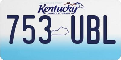 KY license plate 753UBL