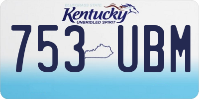KY license plate 753UBM