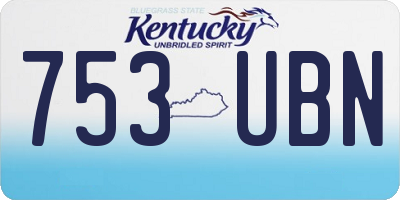 KY license plate 753UBN