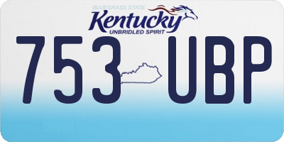 KY license plate 753UBP