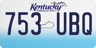 KY license plate 753UBQ