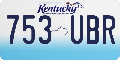 KY license plate 753UBR