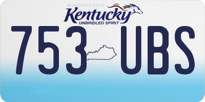 KY license plate 753UBS