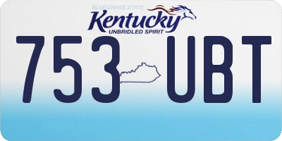 KY license plate 753UBT