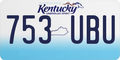 KY license plate 753UBU