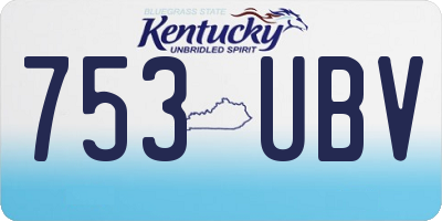 KY license plate 753UBV
