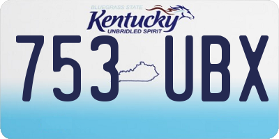 KY license plate 753UBX