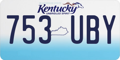 KY license plate 753UBY