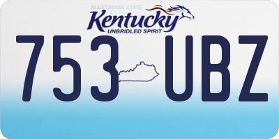 KY license plate 753UBZ
