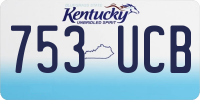 KY license plate 753UCB