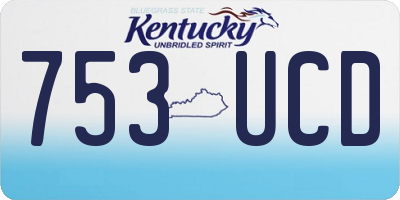 KY license plate 753UCD