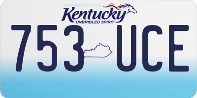 KY license plate 753UCE