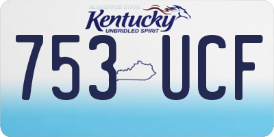 KY license plate 753UCF