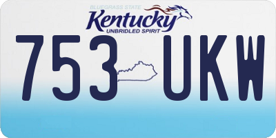 KY license plate 753UKW