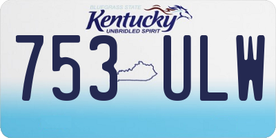 KY license plate 753ULW