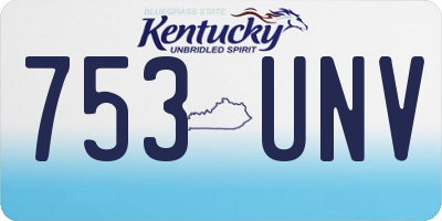 KY license plate 753UNV
