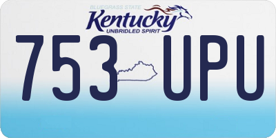 KY license plate 753UPU