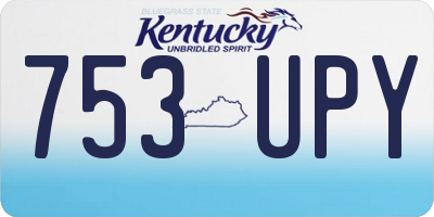 KY license plate 753UPY