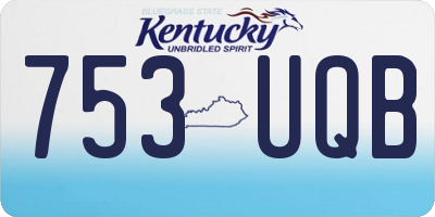 KY license plate 753UQB