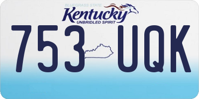 KY license plate 753UQK