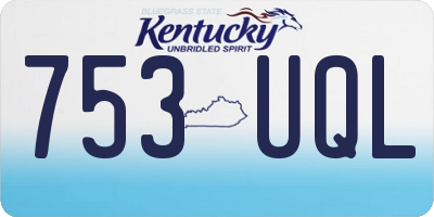 KY license plate 753UQL