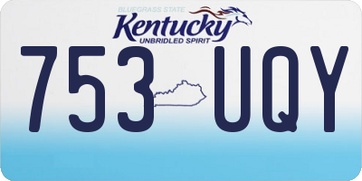 KY license plate 753UQY