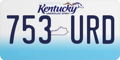 KY license plate 753URD