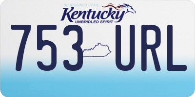 KY license plate 753URL