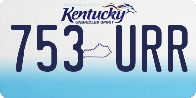 KY license plate 753URR