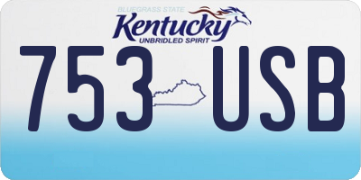 KY license plate 753USB