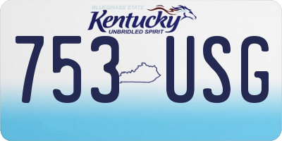 KY license plate 753USG