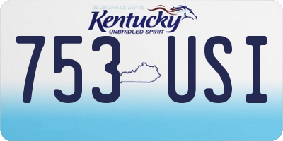 KY license plate 753USI